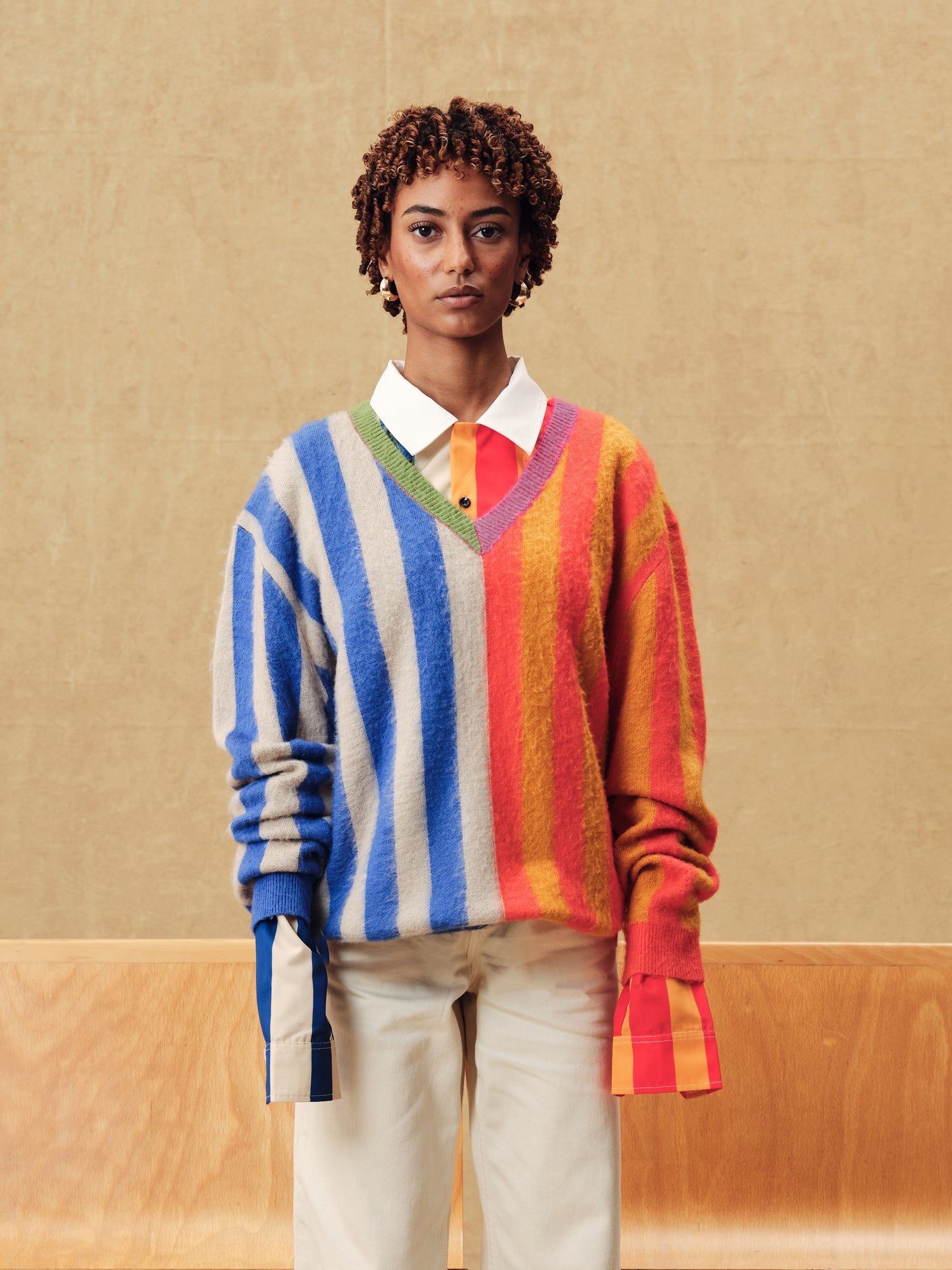 Multicolor Striped Sweater Mifland A Design Company multicolor-striped-sweater-mifland-a-design-company