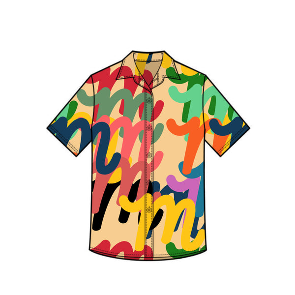 トップス APPLEBUM MARBLE OPEN COLLAR S/S SHIRT トップス APPLEBUM MARBLE OPEN COLLAR S/S SHIRT Open Collar