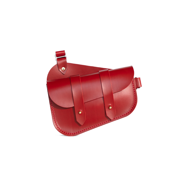 Red leather saddle bag sales