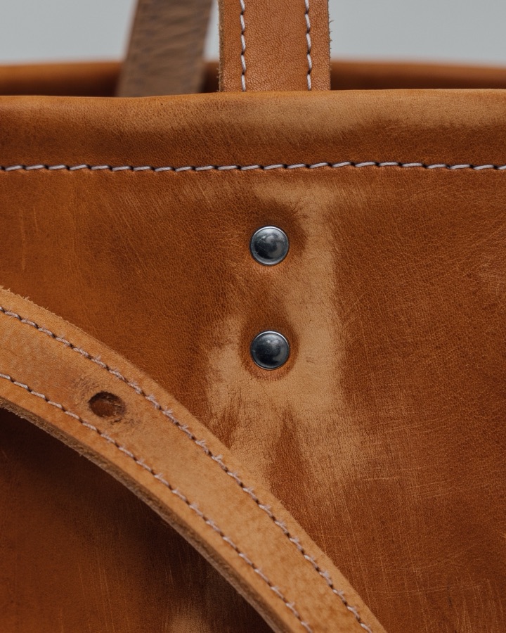 Jane Bag leather and stitching up close
